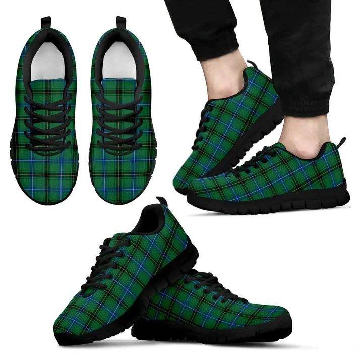 Henderson Ancient, Men's Sneakers, Tartan Sneakers, Clan Badge Tartan Sneakers, Shoes, Footwears, Scotland Shoes, Scottish Shoes, Clans Shoes