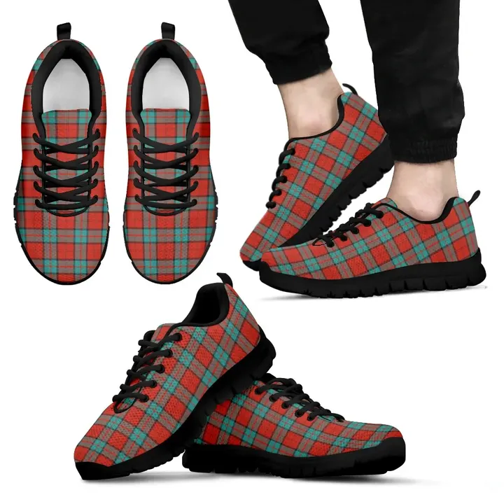 Dunbar Ancient, Men's Sneakers, Tartan Sneakers, Clan Badge Tartan Sneakers, Shoes, Footwears, Scotland Shoes, Scottish Shoes, Clans Shoes