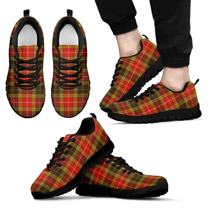 Buchanan Old Set Weathered, Men's Sneakers, Tartan Sneakers, Clan Badge Tartan Sneakers, Shoes, Footwears, Scotland Shoes, Scottish Shoes, Clans Shoes
