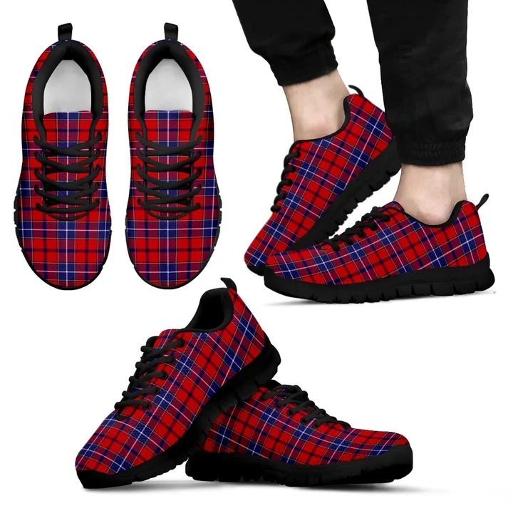 Wishart Dress, Men's Sneakers, Tartan Sneakers, Clan Badge Tartan Sneakers, Shoes, Footwears, Scotland Shoes, Scottish Shoes, Clans Shoes