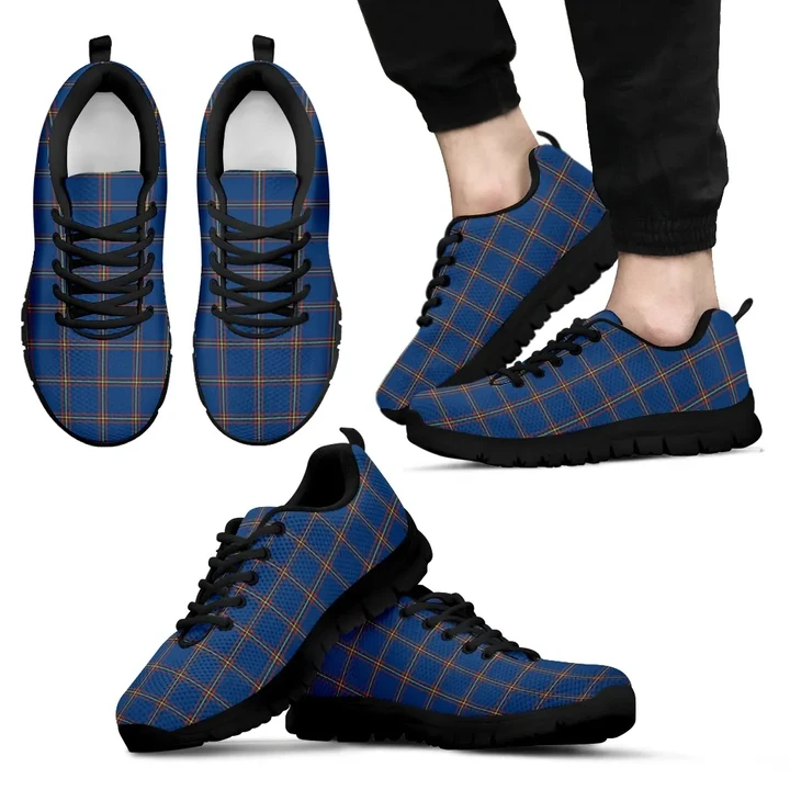 MacLaine of Loch Buie Hunting Ancient, Men's Sneakers, Tartan Sneakers, Clan Badge Tartan Sneakers, Shoes, Footwears, Scotland Shoes, Scottish Shoes, Clans Shoes