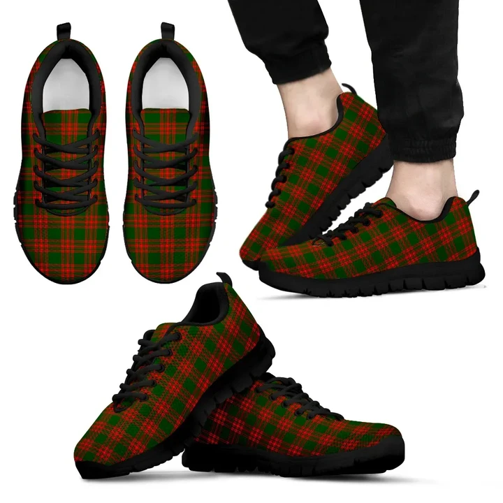 Menzies Green Modern, Men's Sneakers, Tartan Sneakers, Clan Badge Tartan Sneakers, Shoes, Footwears, Scotland Shoes, Scottish Shoes, Clans Shoes