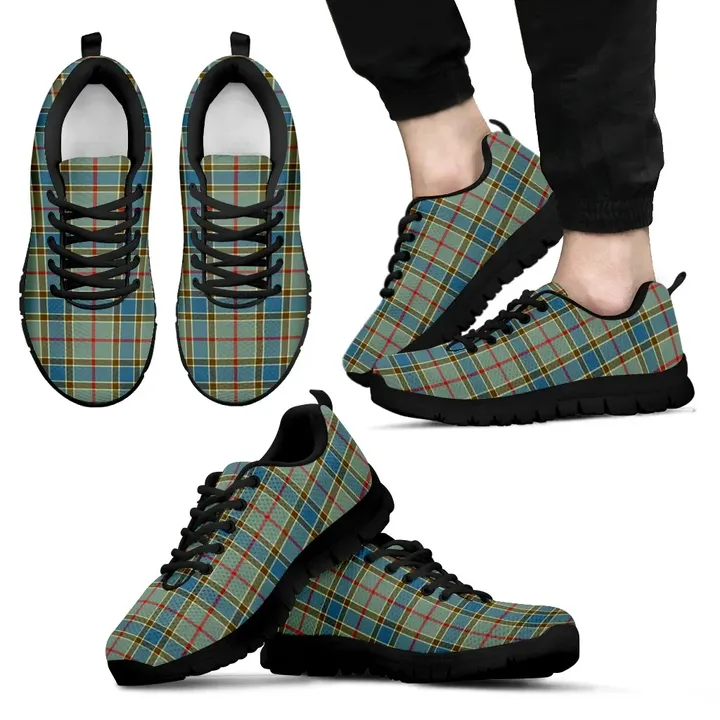Balfour Blue, Men's Sneakers, Tartan Sneakers, Clan Badge Tartan Sneakers, Shoes, Footwears, Scotland Shoes, Scottish Shoes, Clans Shoes