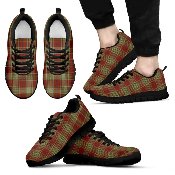MacGillivray Hunting Ancient, Men's Sneakers, Tartan Sneakers, Clan Badge Tartan Sneakers, Shoes, Footwears, Scotland Shoes, Scottish Shoes, Clans Shoes