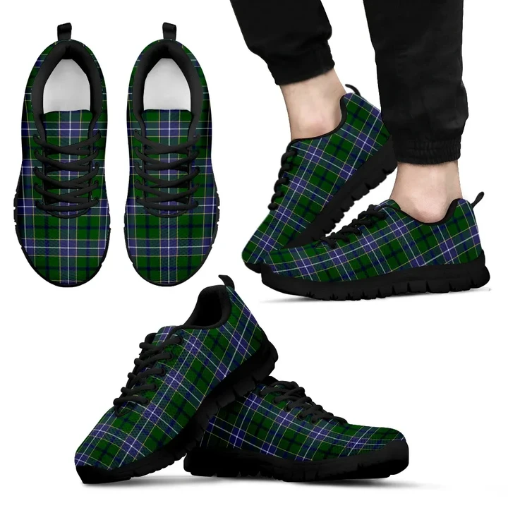 Wishart Hunting Modern, Men's Sneakers, Tartan Sneakers, Clan Badge Tartan Sneakers, Shoes, Footwears, Scotland Shoes, Scottish Shoes, Clans Shoes