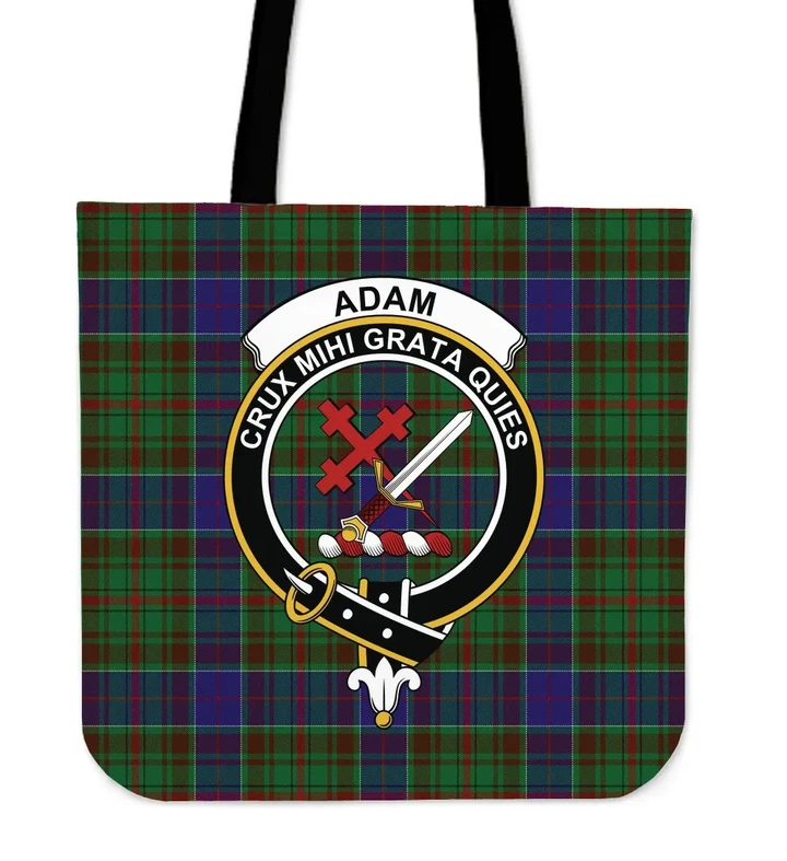 Tartan Tote Bag - Adam Clan Badge | Special Custom Design