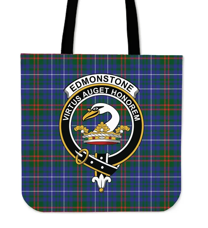 Tartan Tote Bag - Edmonstone Clan Badge | Special Custom Design