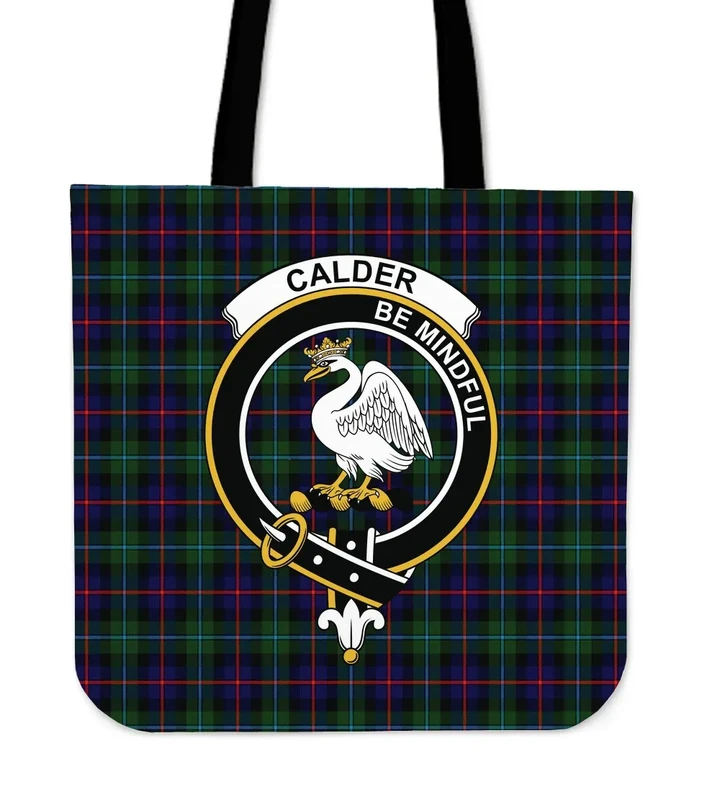 Tartan Tote Bag -  Calder Modern Clan Badge | Special Custom Design