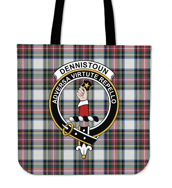Tartan Tote Bag -  Dennistoun Clan Badge | Special Custom Design
