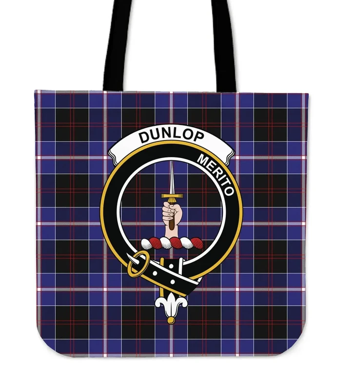 Tartan Tote Bag - Dunlop Modern Clan Badge | Special Custom Design