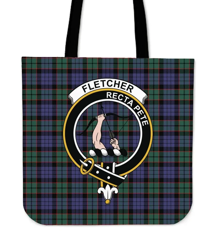 Tartan Tote Bag - Fletcher Modern Clan Badge | Special Custom Design