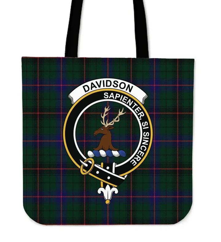 Tartan Tote Bag - Davidson Modern Clan Badge | Special Custom Design