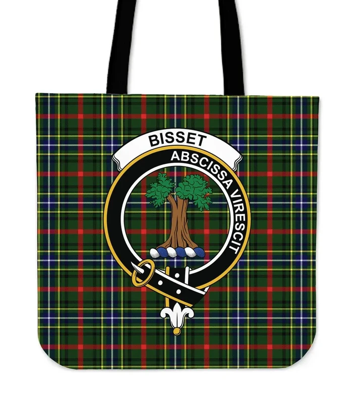 Tartan Tote Bag - Bisset Clan Badge | Special Custom Design