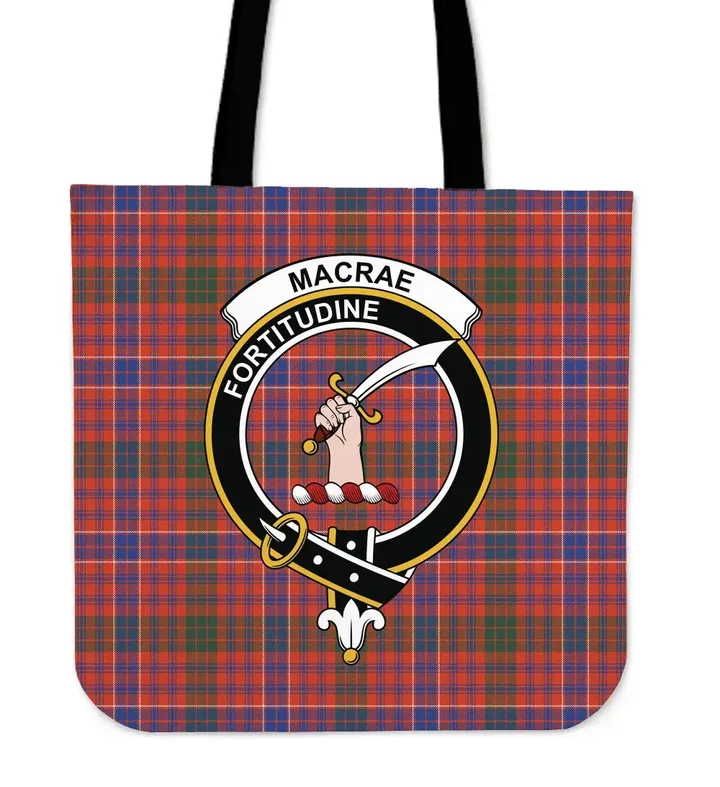 Tartan Tote Bag - MacRae Ancient Clan Badge | Special Custom Design