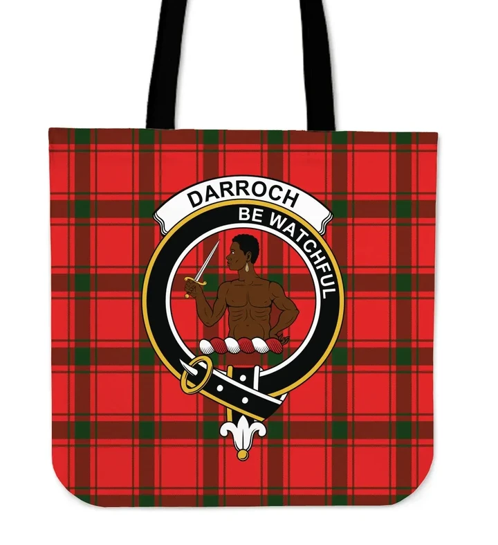 Tartan Tote Bag - Darroch Clan Badge | Special Custom Design