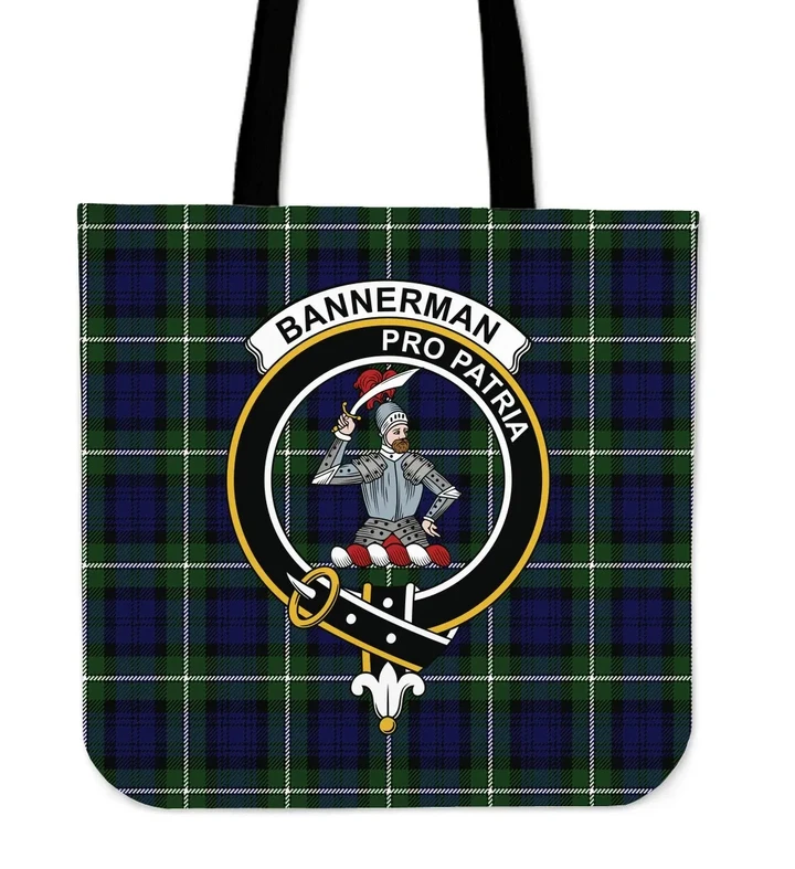 Tartan Tote Bag - Bannerman Clan Badge | Special Custom Design