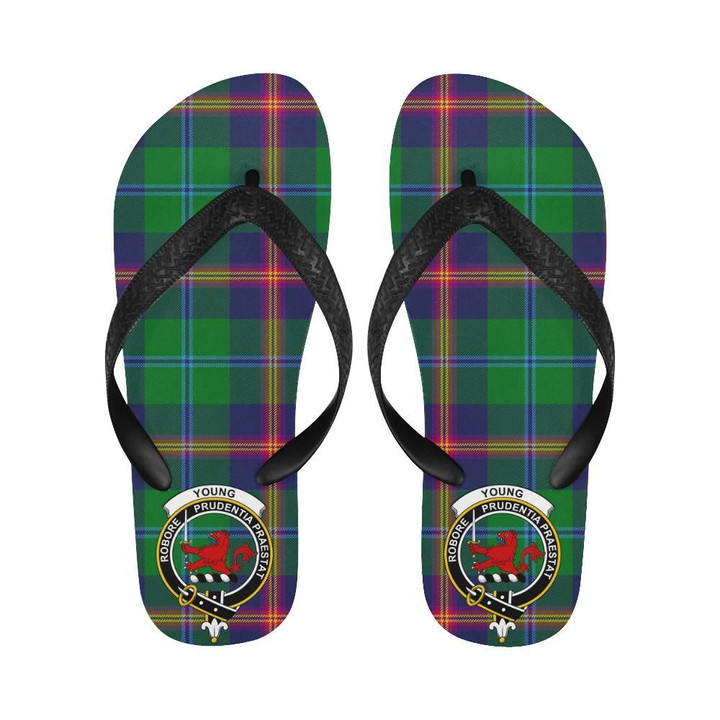 Young Modern Tartan Clan Badge Flip Flops For Men/Women | Scottish Clans
