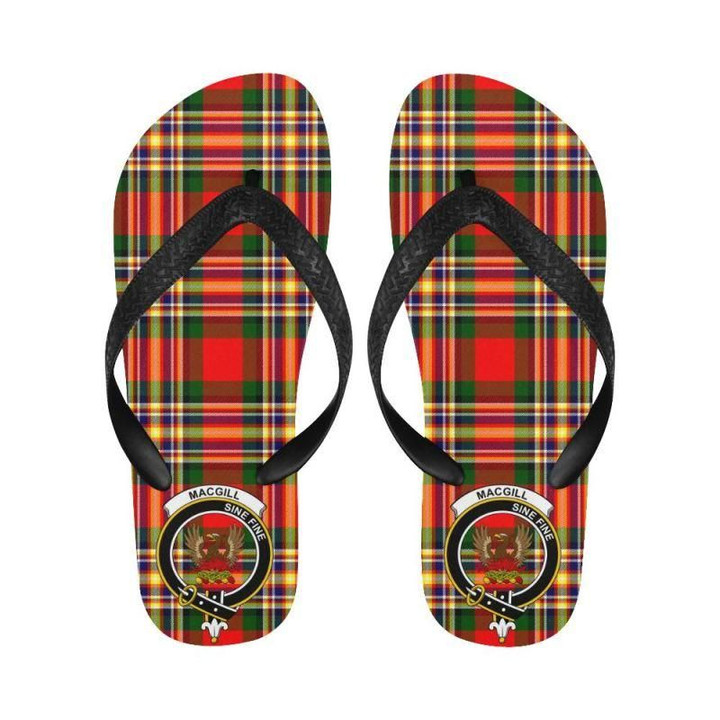 Macgill Modern Tartan Clan Badge Flip Flops For Men/Women | Scottish Clans