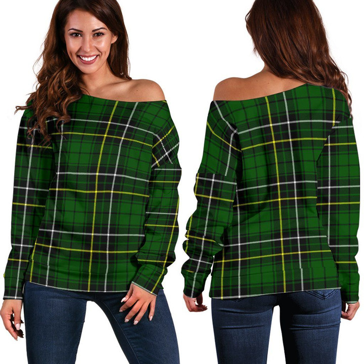 Tartan Womens Off Shoulder Sweater - MacAlpine Modern