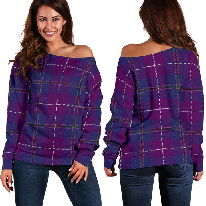 Tartan Womens Off Shoulder Sweater - Pride Of Glencoe