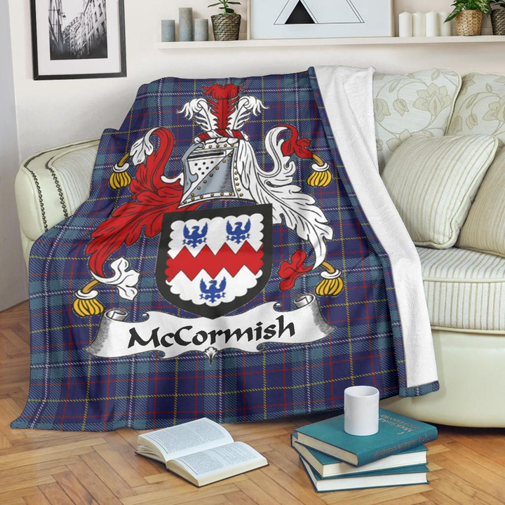 McCorMish Tartan Clan Badge Premium Blanket