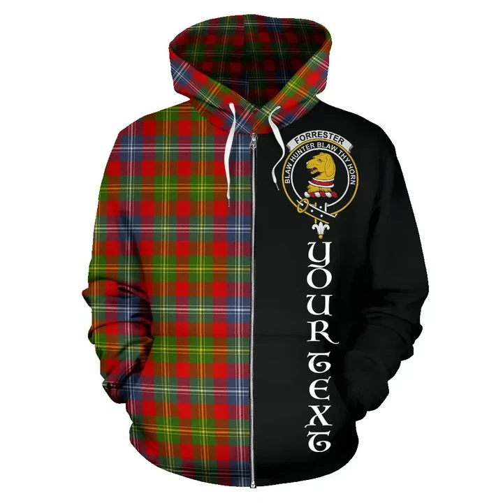 (Custom your text) Forrester Tartan Hoodie Half Of Me TH8