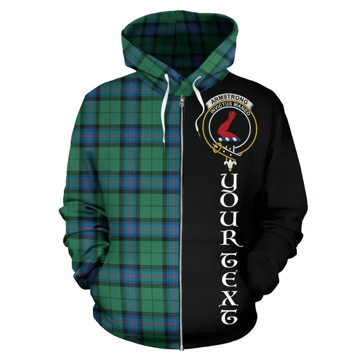 (Custom your text) Armstrong Ancient Tartan Hoodie Half Of Me TH8