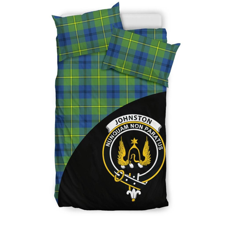 Johnston Ancient Tartan Clan Badge Bedding Set Wave Style TH8