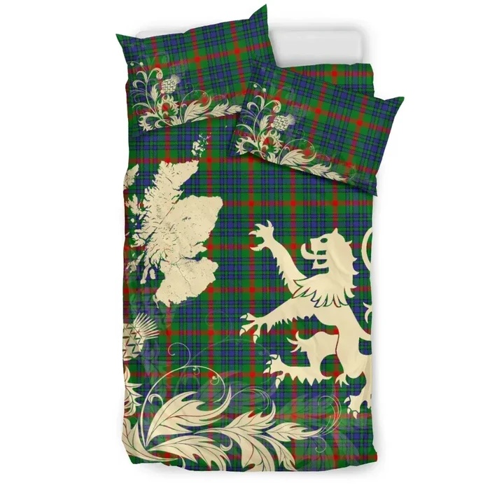 Aiton Tartan Scotland Lion Thistle Map Bedding Set HJ4