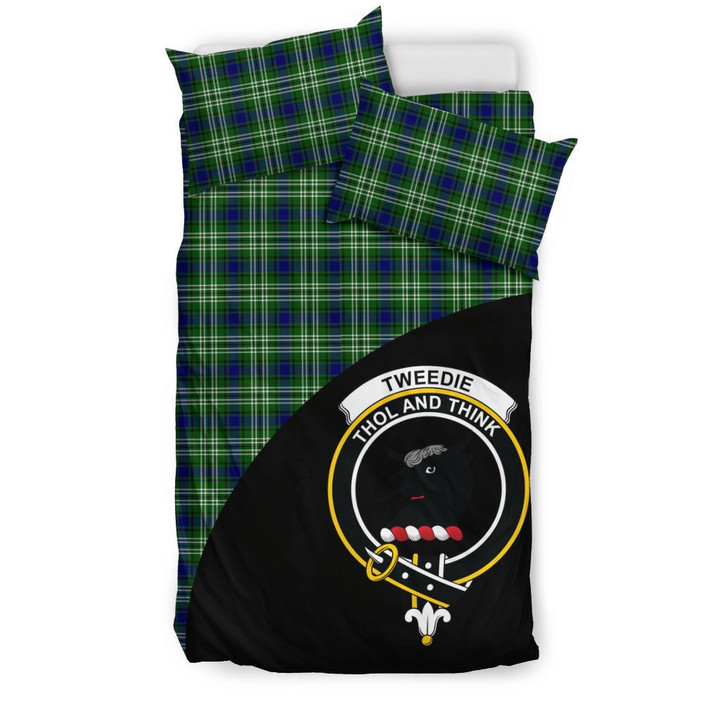 Tweedside District Tartan Clan Badge Bedding Set Wave Style TH8