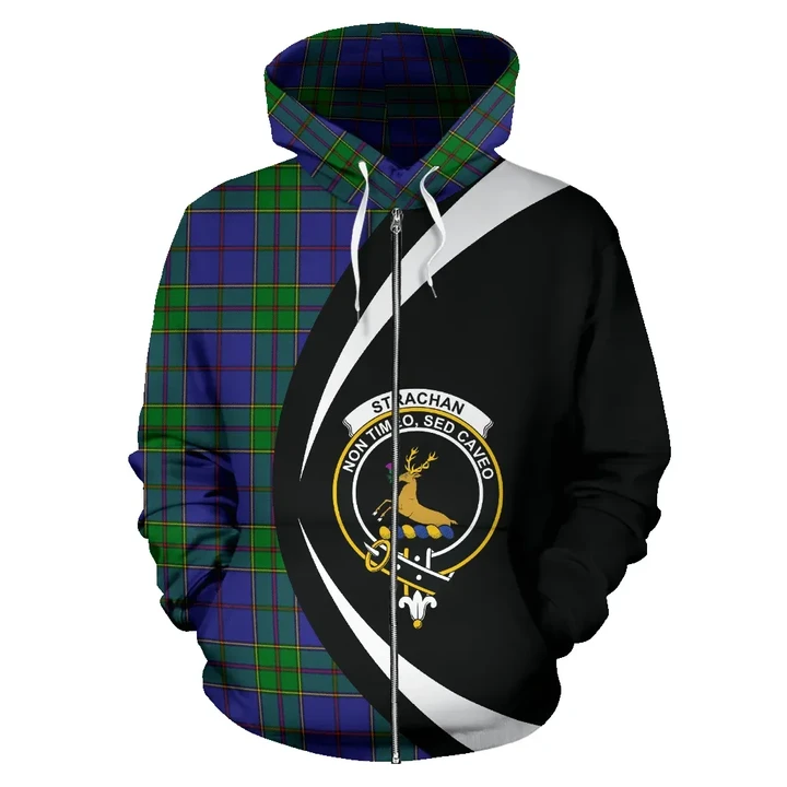 Strachan Tartan Circle Zip - Up Hoodie HJ4