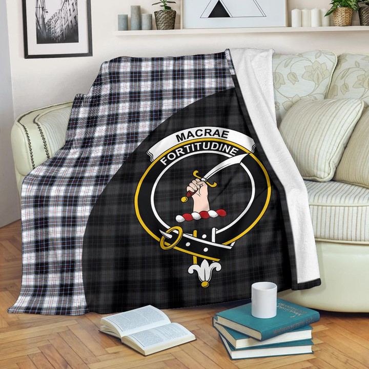 MacRae Dress Modern Tartan Clan Badge Premium Blanket Wave Style