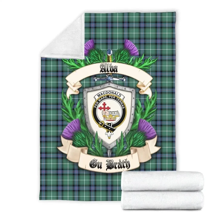 MacDonald of the Isles Hunting Ancient Crest Tartan Blanket Thistle A91