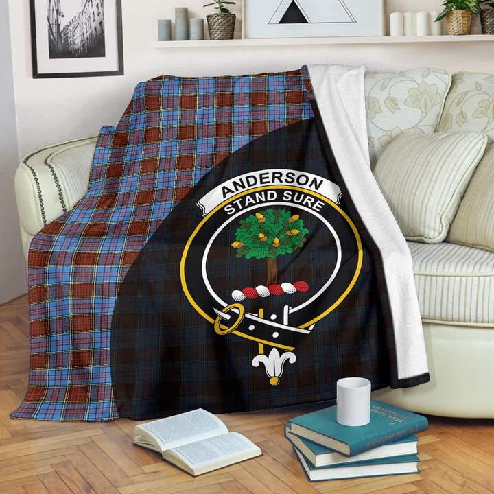 Anderson Modern Tartan Clan Badge Premium Blanket Wave Style TH8