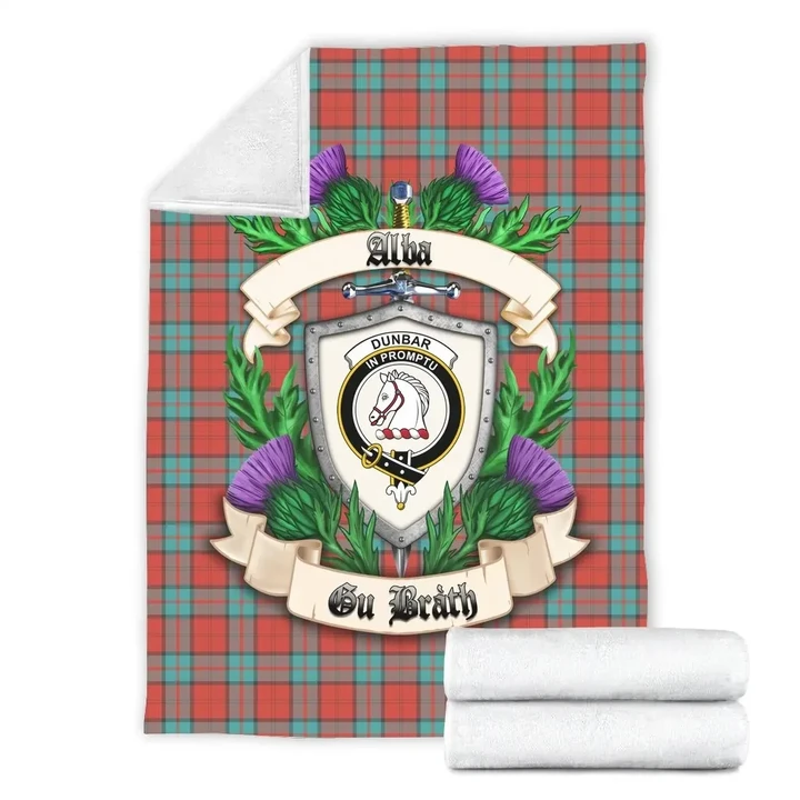 Dunbar Ancient Crest Tartan Blanket Thistle A91