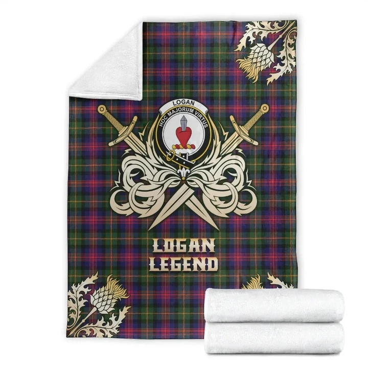 Premium Blanket Logan Modern Clan Crest Gold Courage Symbol