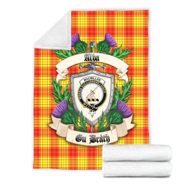 MacMillan Clan Crest Tartan Blanket Thistle A91