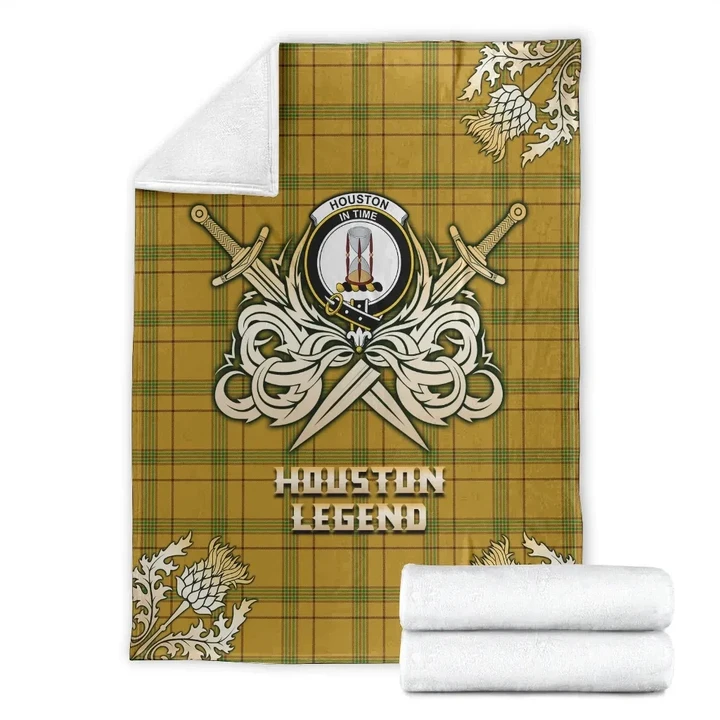 Premium Blanket Houston Clan Crest Gold Courage Symbol