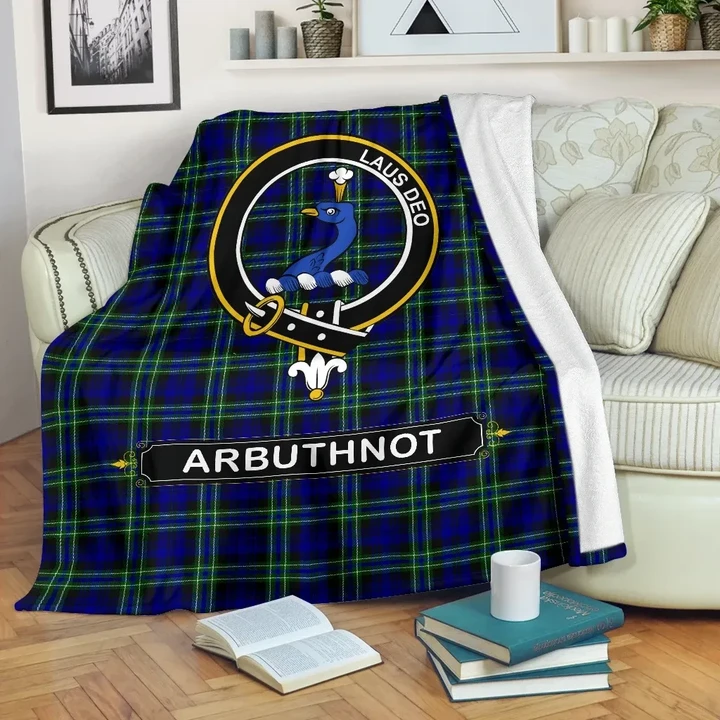 Arbuthnot Crest Tartan Blanket A9