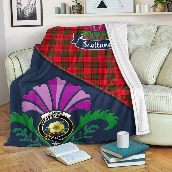 Cairns Crest Tartan Blanket Scotland Thistle A30