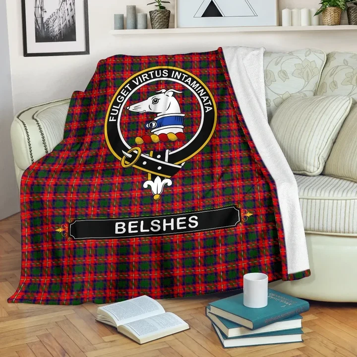 Belshes (or Belsches) Crest Tartan Blanket A9