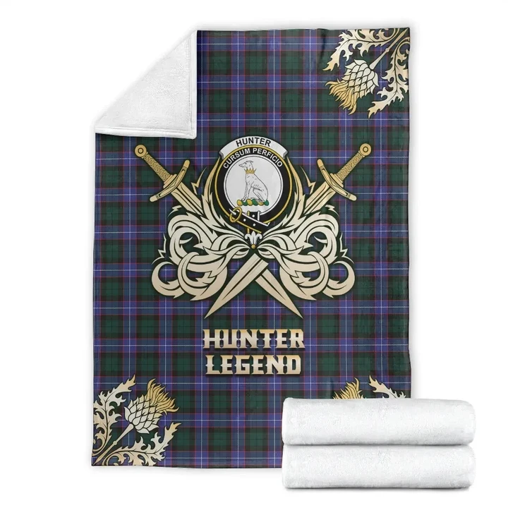 Premium Blanket Hunter Modern Clan Crest Gold Courage Symbol
