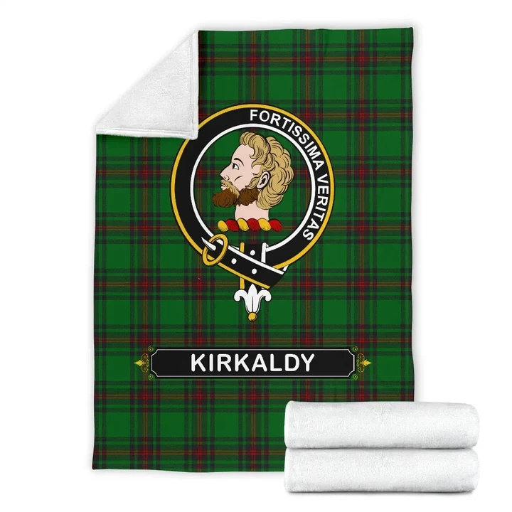 Kirkaldy Crest Tartan Blanket | Tartan Home Decor | Scottish Clan