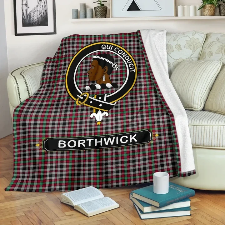 Borthwick Crest Tartan Blanket A9