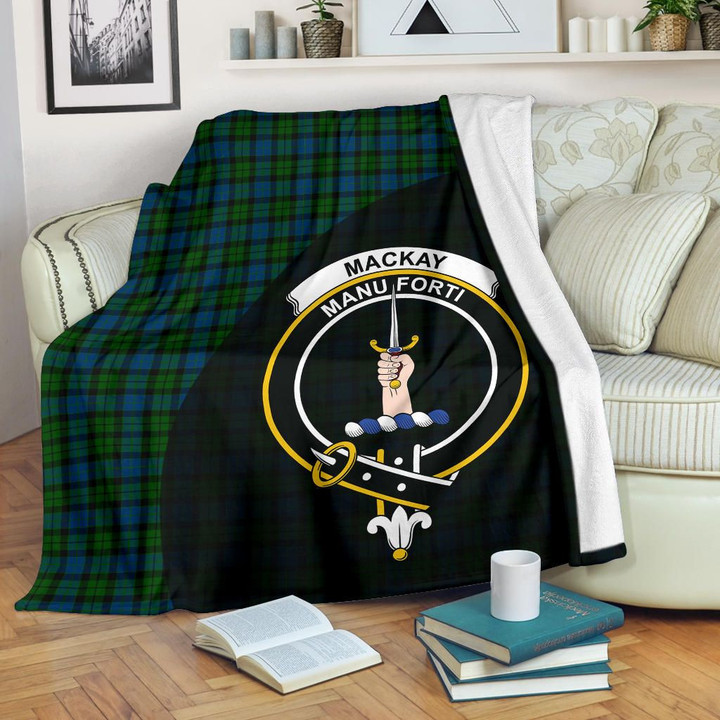 MacKay Modern Tartan Clan Badge Premium Blanket Wave Style