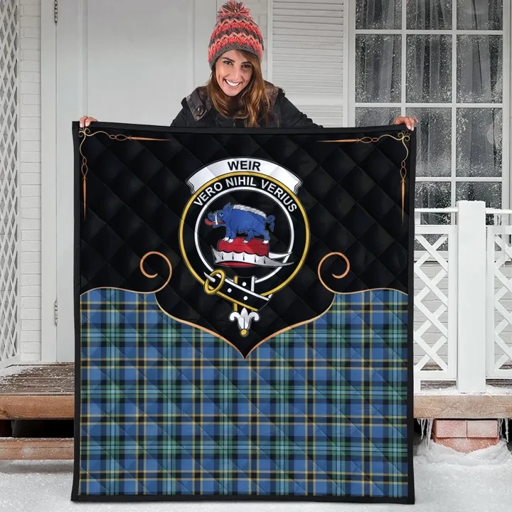 Weir Ancient Clan Tartan Scotland Cherish the Badge Premium Quilt