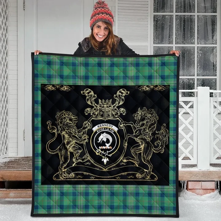 Kennedy Ancient Clan Royal Lion and Horse Premium Quilt