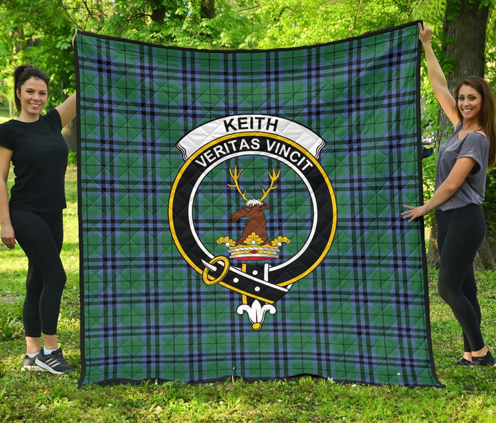 Keith Ancient Tartan Clan Badge Premium Quilt | Scottishclans.co