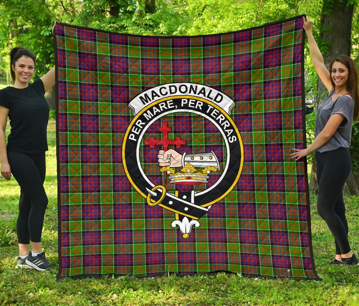 MacDonald of Clanranald Tartan Clan Badge Premium Quilt | Scottishclans.co