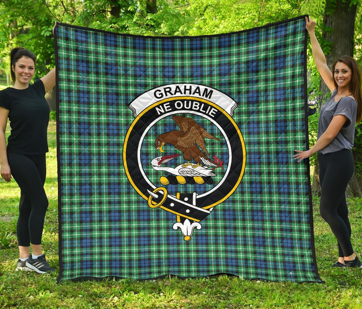 Graham of Montrose Ancient Tartan Clan Badge Premium Quilt | Scottishclans.co